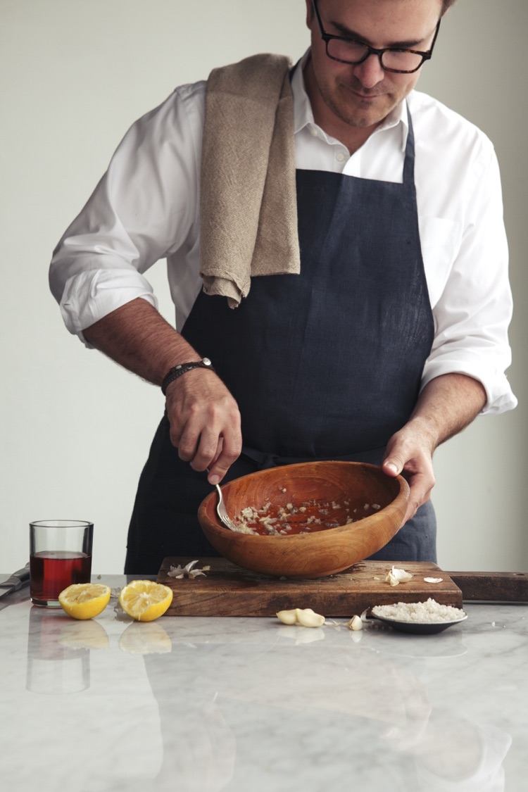 Adding fresh garlic to the caesar dressing