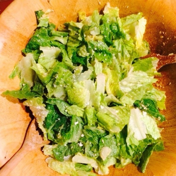 Caesar salad served at a dinner party