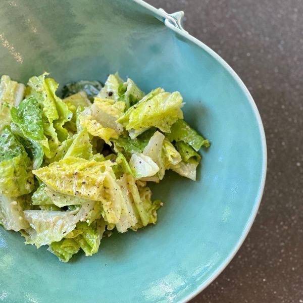 Caesar salad plated for two