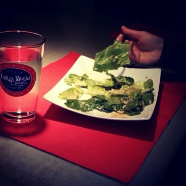 Freshly tossed caesar salad